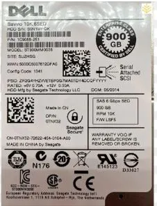 TNX32 DELL 900GB 10K 6G 2,5INCH SAS HDD