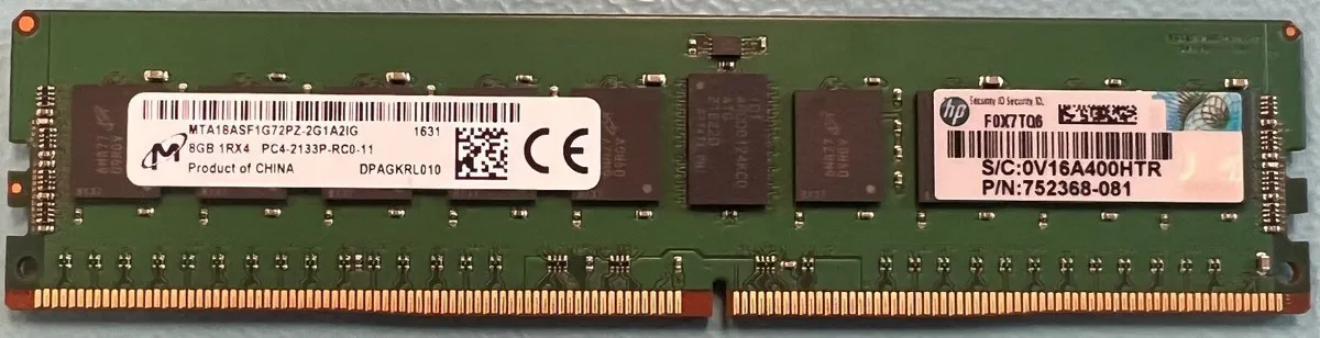 774170-001 HP HP 8GB 1Rx4 PC4-2133P-R Kit