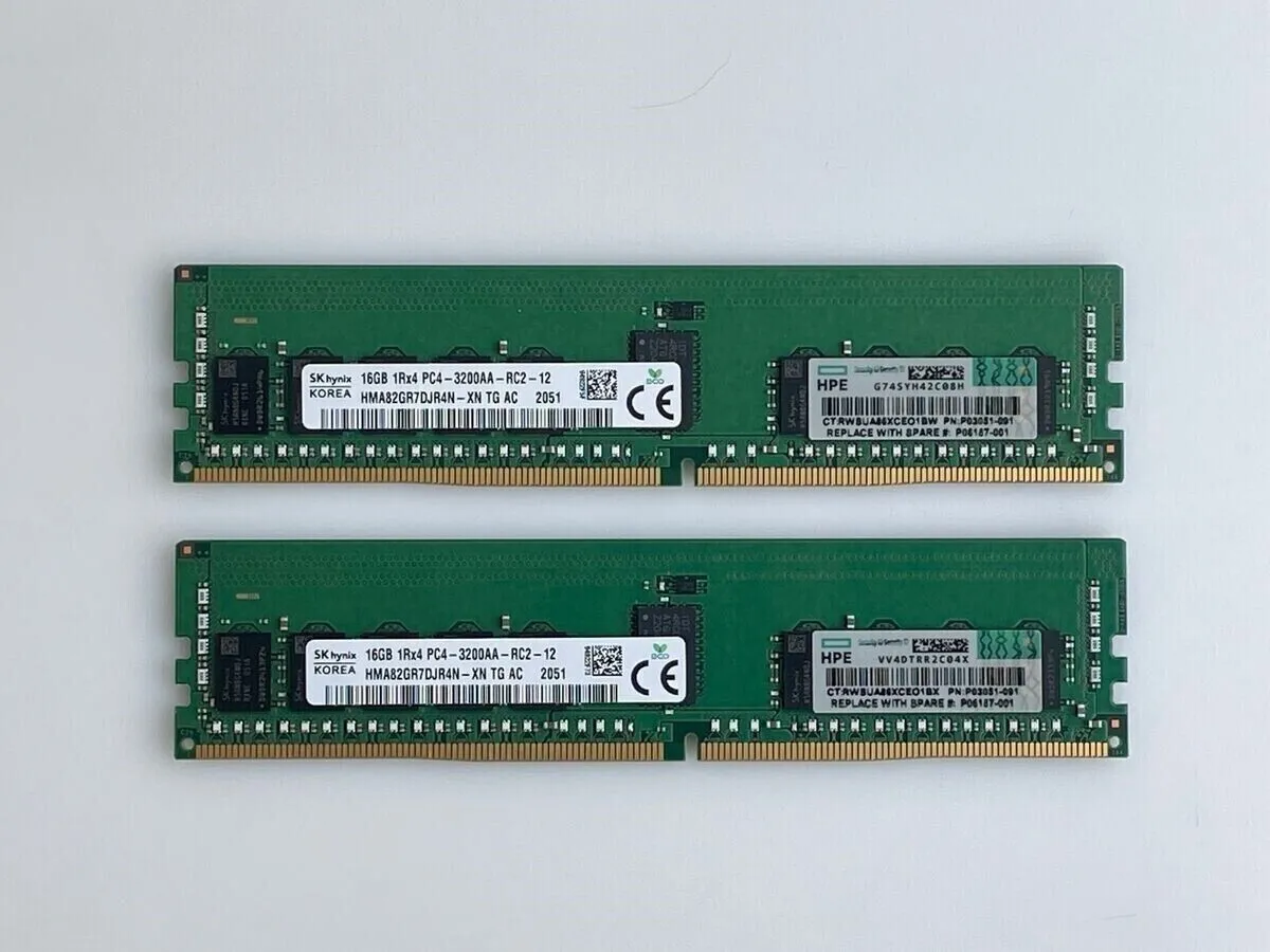 P06029-B21 HYNIX 16GB (1*16GB) 1RX4 PC4-25600AA-R DDR4-3200MHZ RDIMM