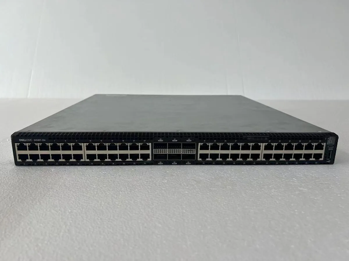 S4148T-ON Dell S4148T. 48x 10GBASE-T. 2x QSFP+. 4x 100GbE QSFP28. 2x AC PSU. 4x Fan module OS10