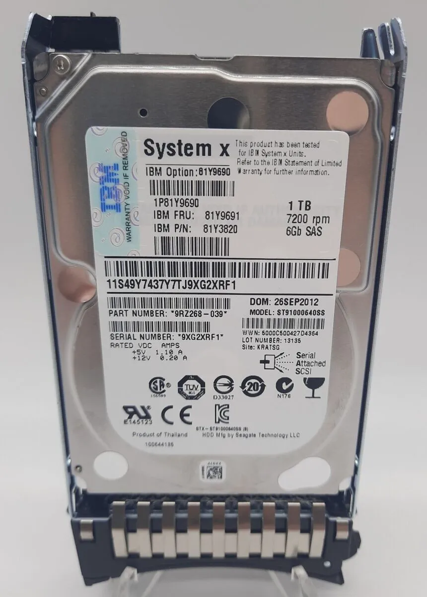 00Y2434 IBM IBM 1TB 2.5 Near Line SAS 7.2K 6Gb/s HS Hard Drive