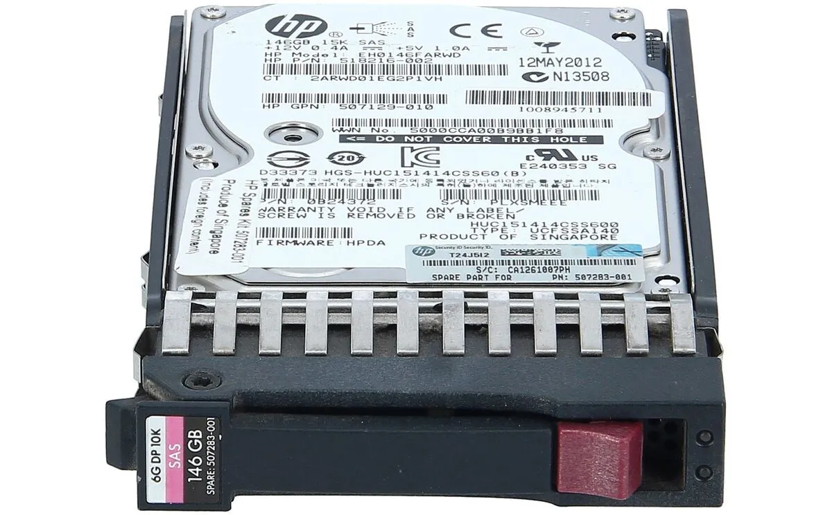 507125-B21 CPQ 146GB 6G SAS 10K SFF DP ENT HDD