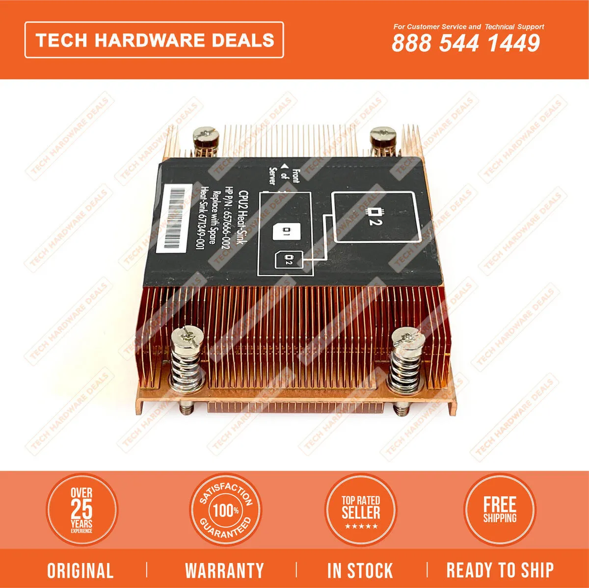 671349-001 HP HP SL200 Gen8 CPU2 Heatsink