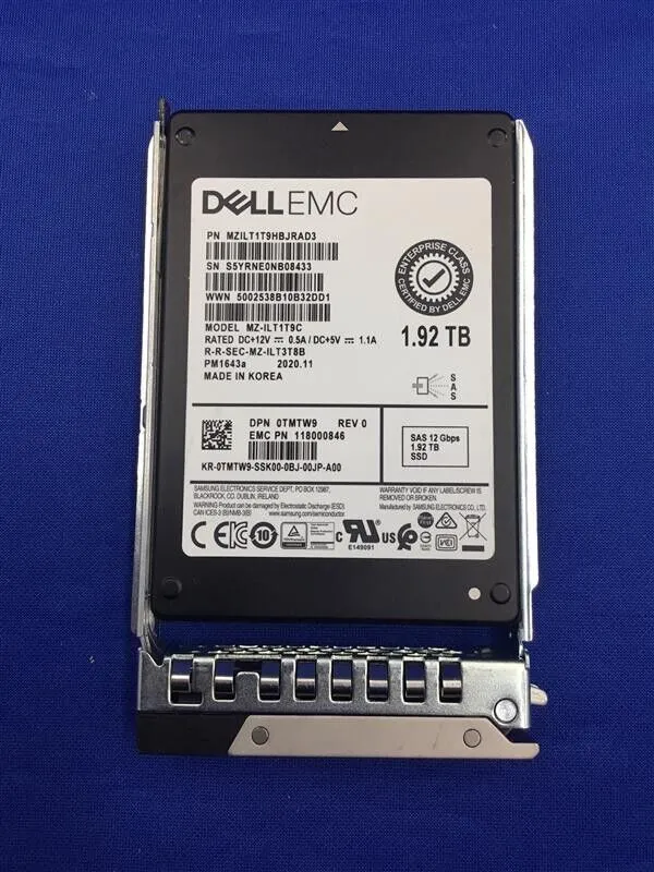 0TMTW9 Dell 1.92TB SSD 12G SAS 2.5 RI TLC
