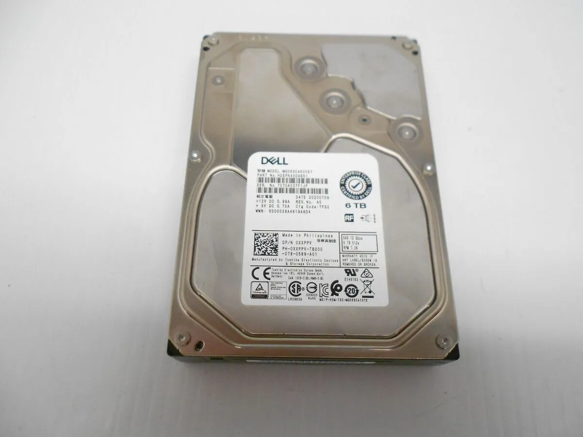 XXPPV DELL 6TB 7,2K 12G 3,5INCH SAS HDD