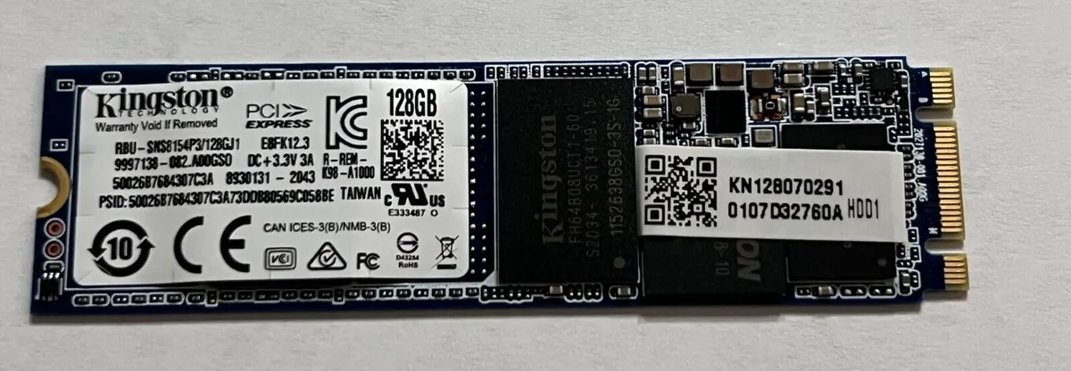 RBU-SNS8154P3/128GJ1 KINGSTON 128GB PCIE 3.0X4 NVME M.2 2280 SSD