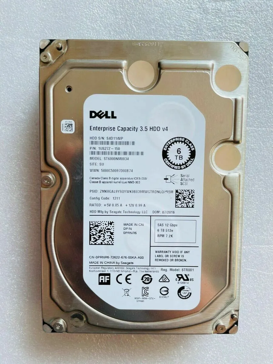 PRNR6 DELL 6TB 7,2K 12G 3,5INCH SAS 512E HDD
