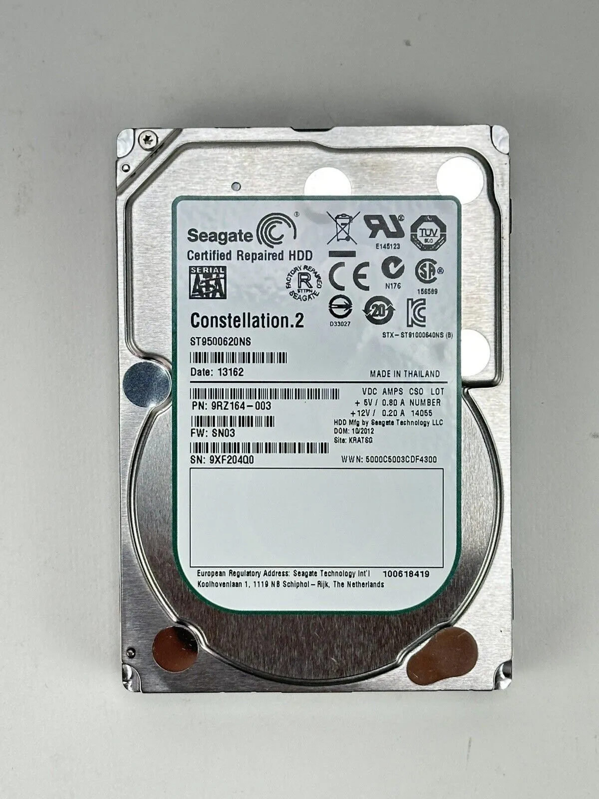 ST9500620NS SEAGATE 500GB 7,2K 6G 2,5INCH SATA HDD