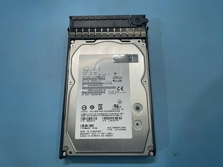 AP872A HP M6612 600GB SAS 6G 15K LFF (3.5in) HDD