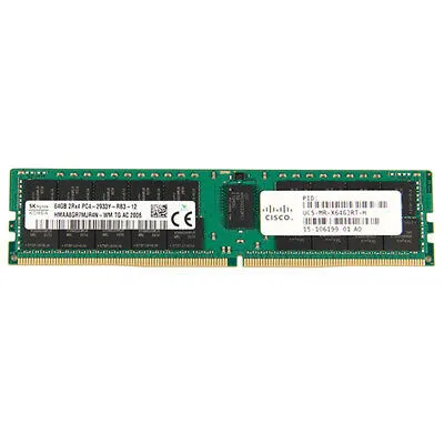 UCS-MR-X64G2RT-H CISCO 64GB (1*64GB) 2RX4 PC4-23400Y-R DDR4-2933MHZ RDIMM