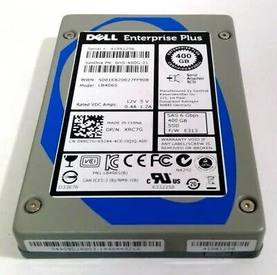 XRC7G-CLE DELL COMPELLENT ENTERPRISE 400GB 6G 2,5INCH SLC SAS SSD