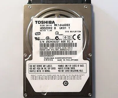 MK1646GSX TOSHIBA 160GB 5.4K 3G 2.5INCH SATA HDD