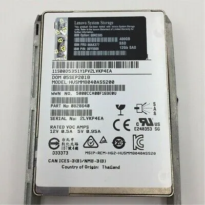 00AK377 IBM V3700 2.5Ã¢ SAS SSD - 400GB 12G