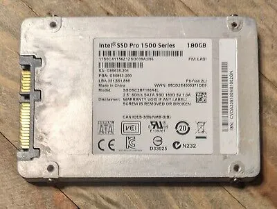 SSDSC2BF180A4L INTEL PRO 1500 SERIES 180GB 6G 2,5INCH SATA SSD