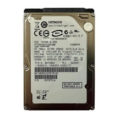 HTS545025B9A300 HITACHI 250GB 5.4K 2.5INCH SATA HDD