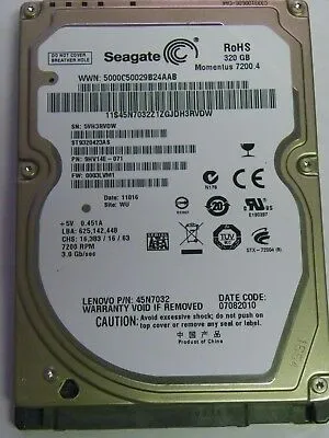 45N7032 LENOVO 320GB 7,2K 3G 2,5INCH SATA HDD