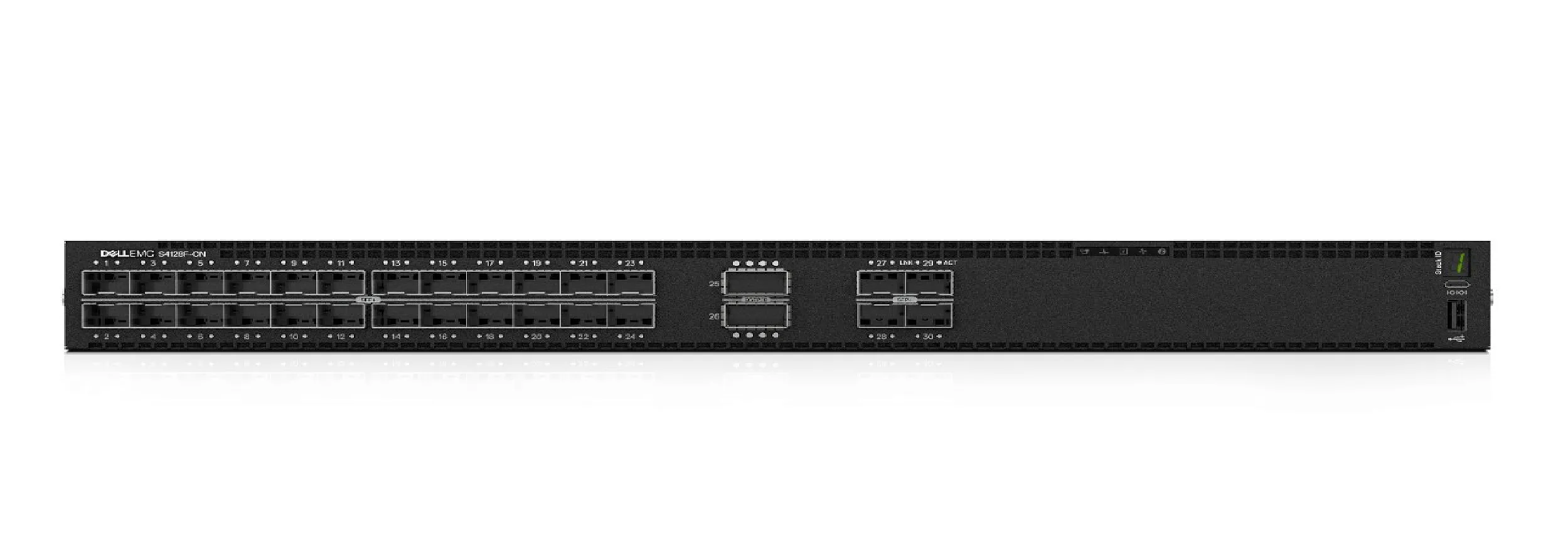 S4128F-ON Dell S4128F with OS10. 28x 10GbE SFP+ and 2x QSFP28. PSU to IO airflow and dual PSU