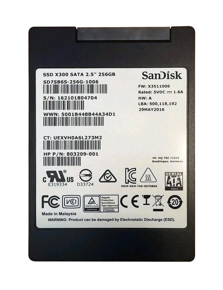 SD7TB3Q-256G-1006 SANDISK X300S 256GB 6G 2,5INCH SATA SSD