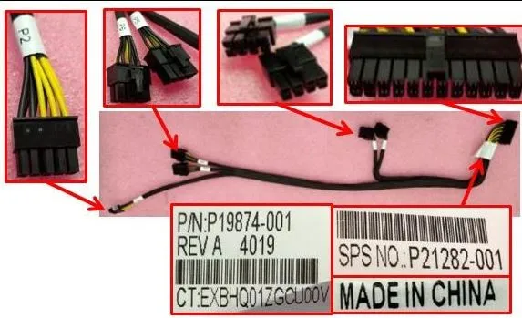 P21282-001 HPE PROLIANT XL190R G10 8-PIN CABLE FOR QUADRO RTX 4000 GPU