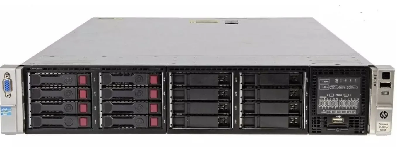 Servidor HP DL380 Gen8: 2x Xeon E5-2665 Octacore 64 GB 600GB