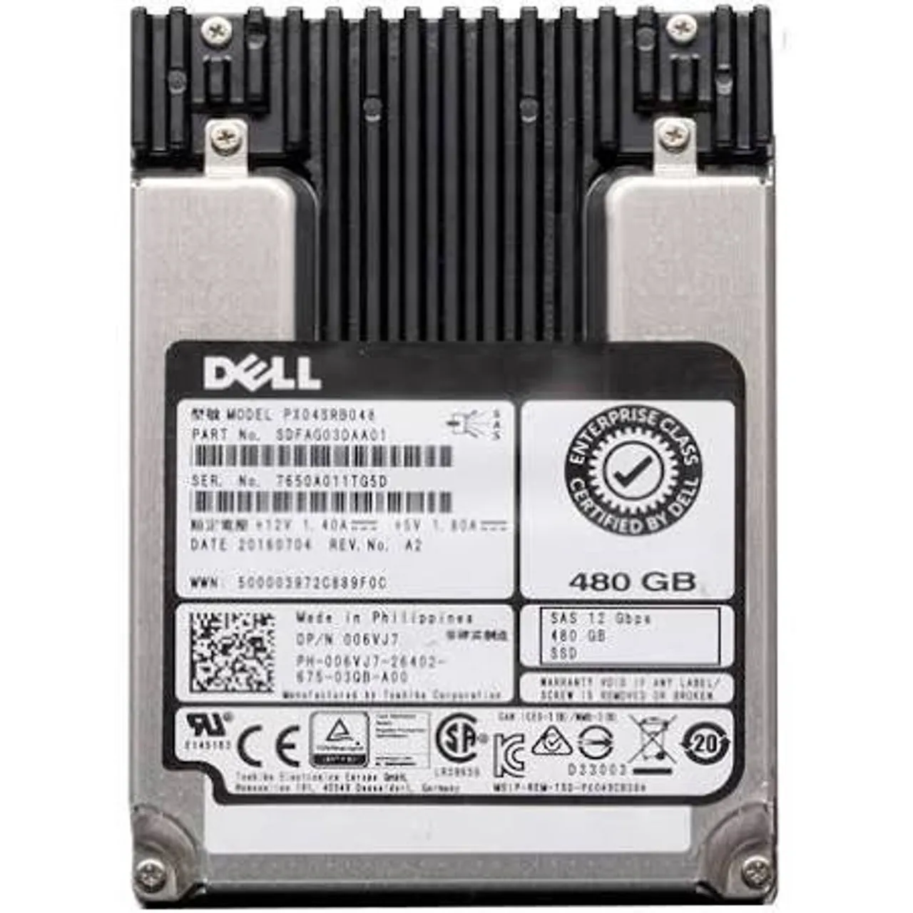 06VJ7 DELL 480GB 12G 2,5INCH MLC RI SAS SSD