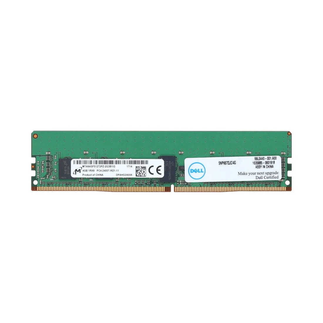 SNPK67DJC/4G DELL 4GB (1X4GB) 1RX8 PC4-19200T-R DDR4-2400MHZ RDIMM