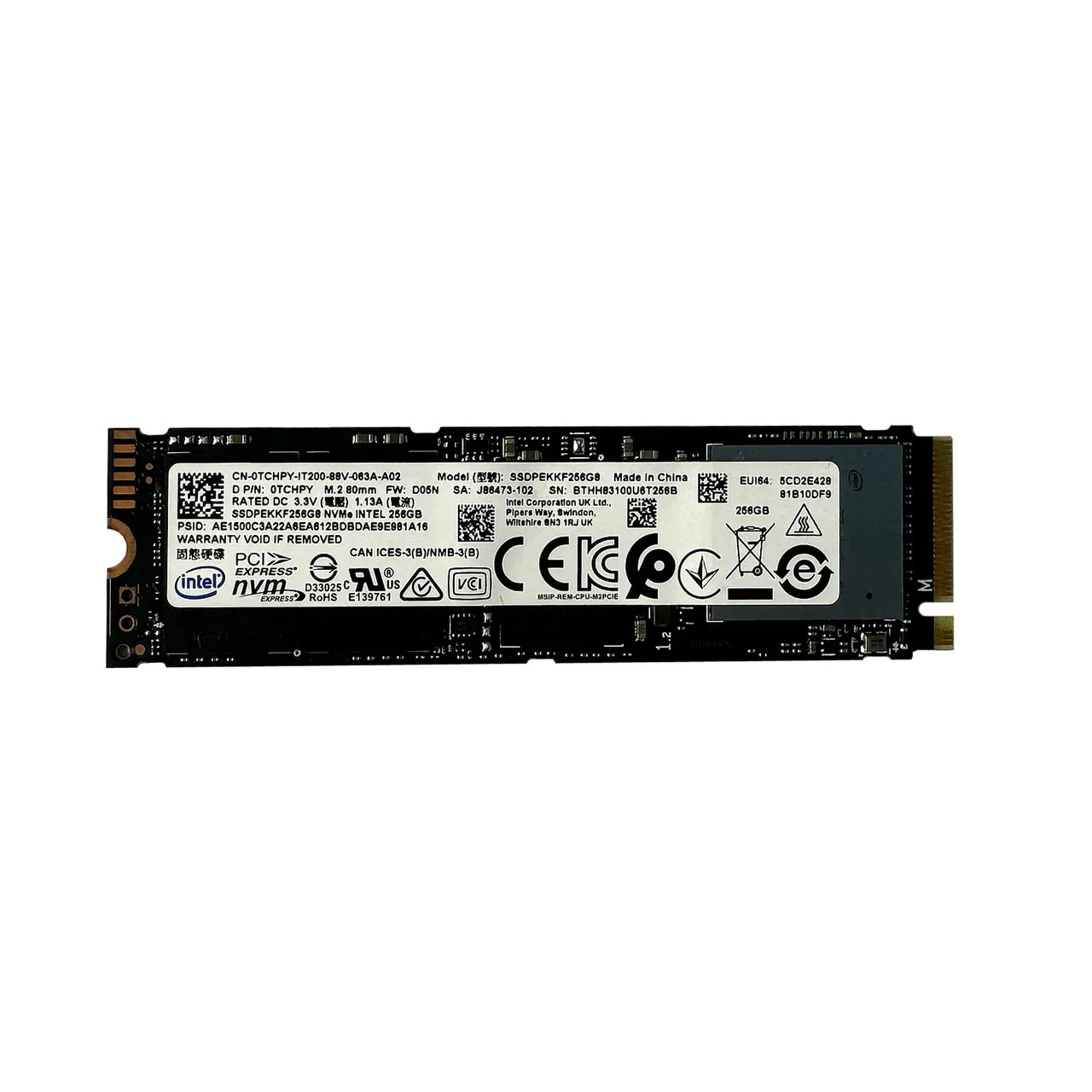 TCHPY DELL 256GB M.2 2280 NVME MLC SSD