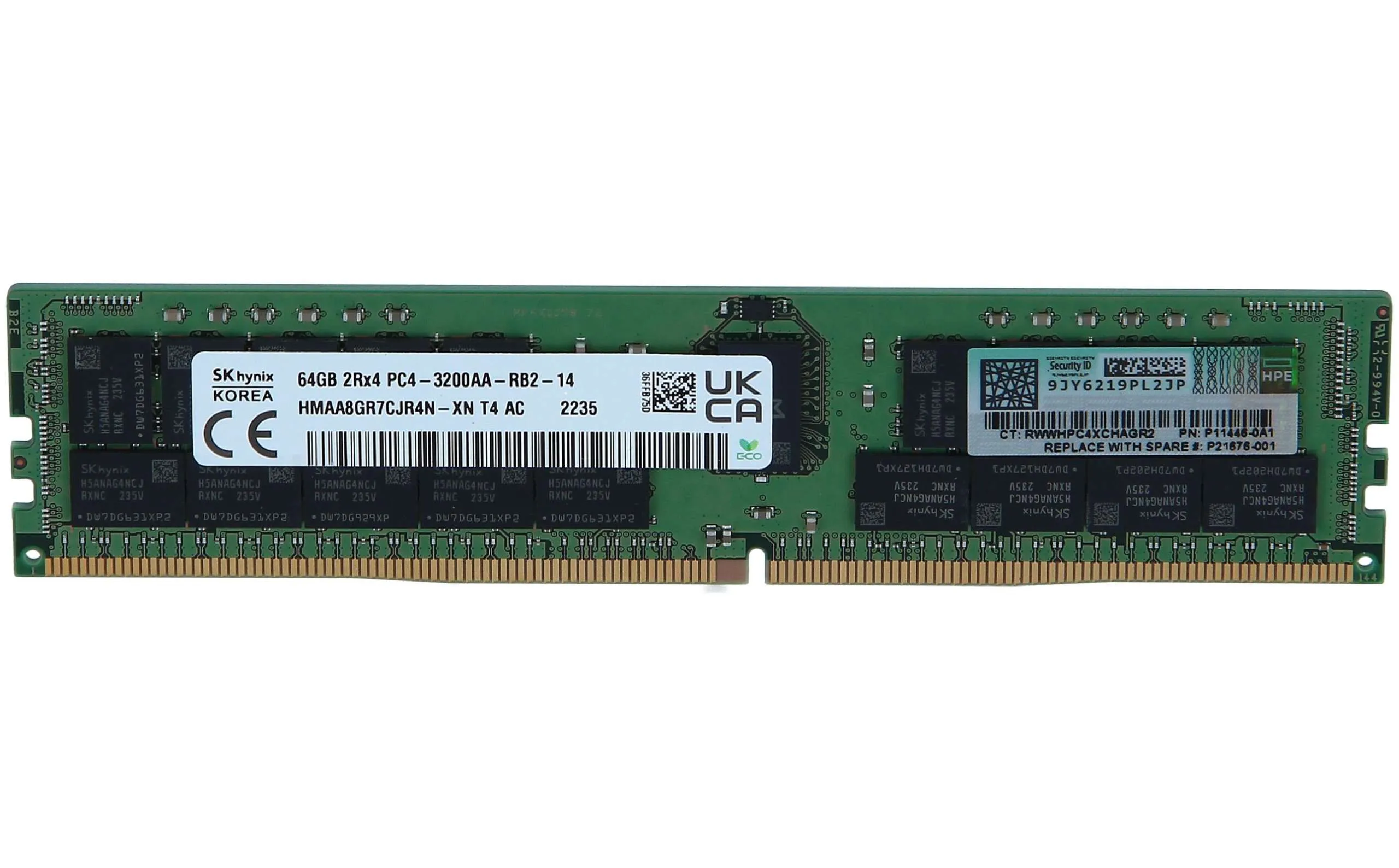 P06035-B21 MICRON 64GB (1*64GB) 2RX4 PC4-25600AA-R DDR4-3200MHZ RDIMM