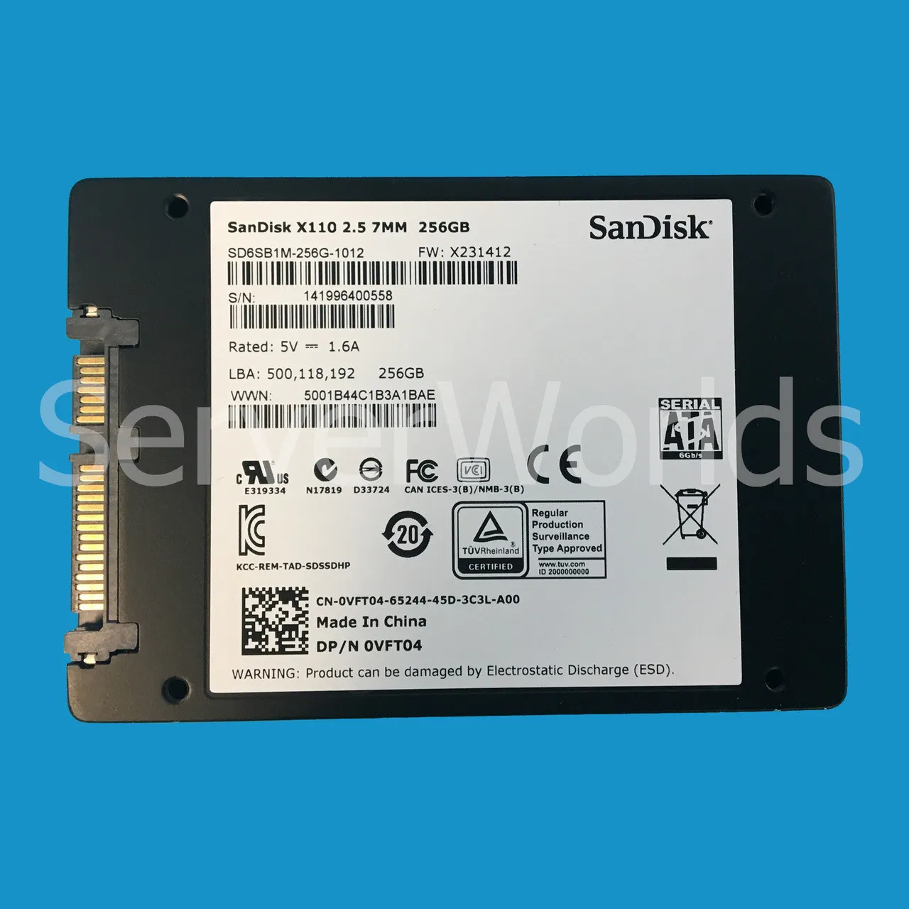 VFT04 DELL 256GB 6G 2,5INCH SATA SSD