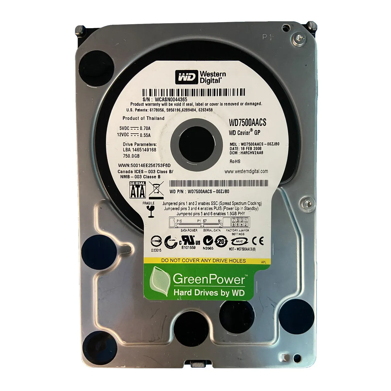 WD7500AACS WD 750GB 7,2K 3G 3,5INCH SATA HDD