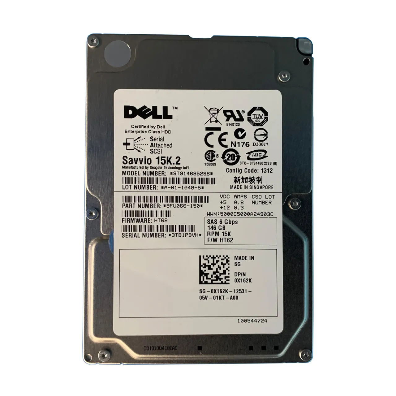 X162K DELL 146GB 15K 2,5INCH SAS HDD