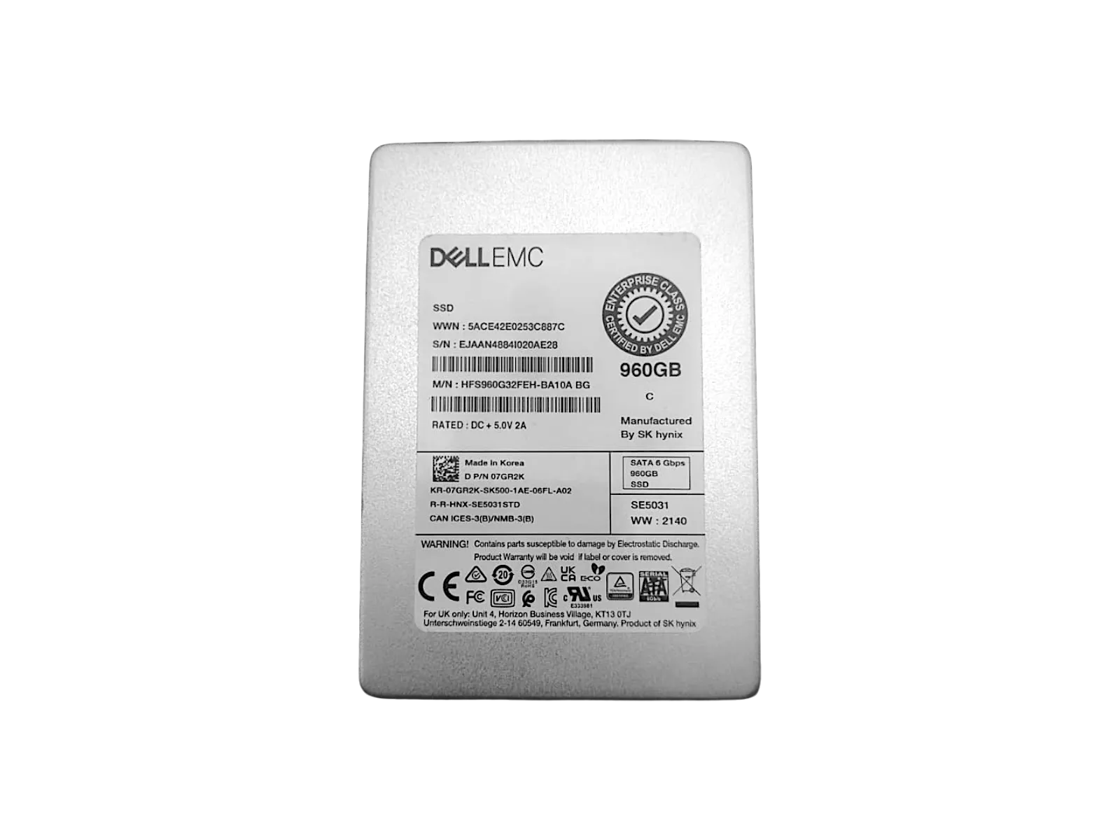 SSD DELL 960GB MIXED USE 2.5 SATA 7GR2K