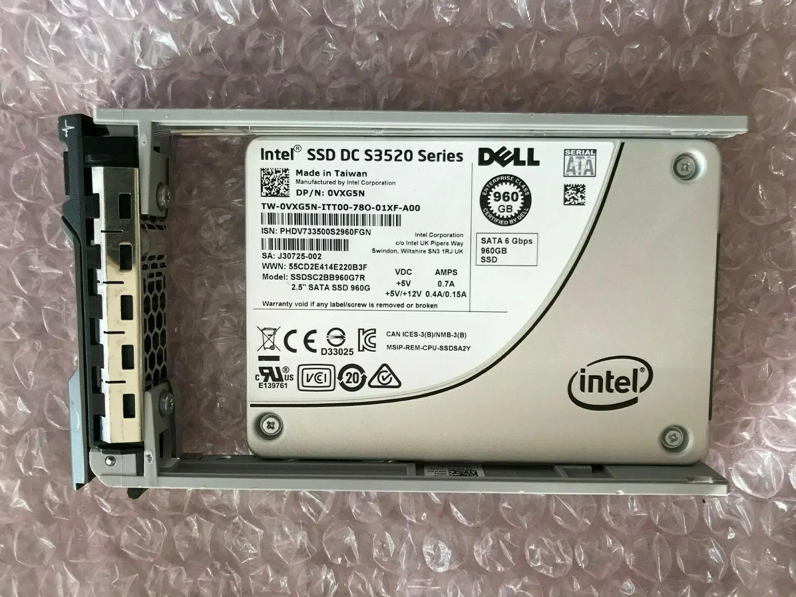 VXG5N DELL INTEL 960GB 6G 2,5INCH RI SATA SSD